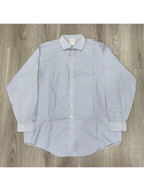 Brooks Brothers 1818 Blue Striped Dress Shirt Mens 17-35 Traditional Fit
